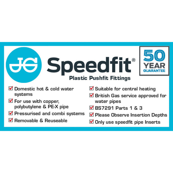 John Guest speed fit plumbing products 10mm 15mm 22mm